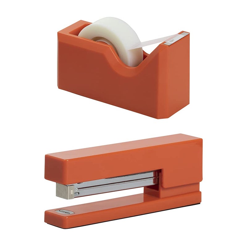 JAM PAPER Office & Desk Sets - 1 Stapler & 1 Tape Dispenser - Orange - 2/Pack - Image 2